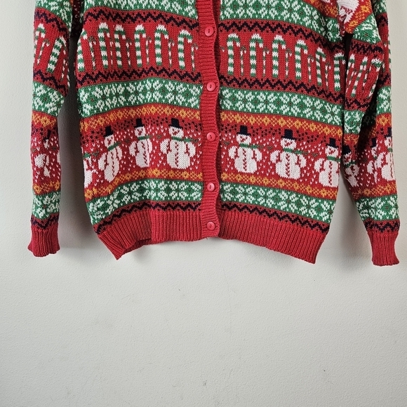 Ashley Vintage Raime Cotton Christmas Cardigan Size Small - Picture 2 of 5